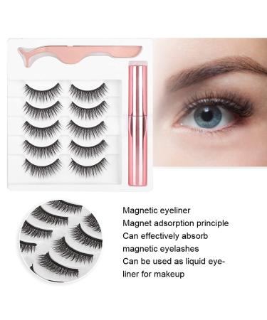 Buy 5 Pair Magnetic Eyelash Set - 3D Reusable Waterproof Soft & Thick - Perfect Makeup Tools for Stunning Eyes - Buy Online on GoSupps.com