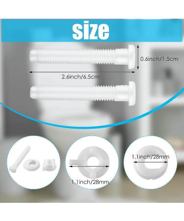 Plastic Toilet Seat Hinge Bolt Screws Replacement Kit - White (2 Pieces) - Buy Online on GoSupps.com