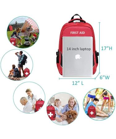 Camoredy Red First Aid Bag - Waterproof Medical Backpack for Travel, Camping, Hiking - Empty Trauma Kit for First Responders - Multi-Pocket Emergency Backpack - Buy Online on GoSupps.com