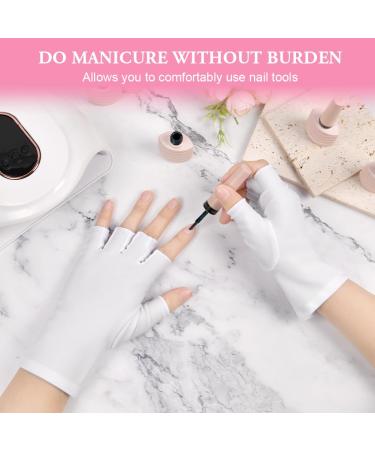 ACWOO UV Gloves for Gel Nails 1 Pair UV Protection Gloves for Manicures Anti UV Gloves for Nail Lamp Manicures Dryer Nail Skin Care Fingerless UV Protection Gloves Protect Hands from UV Harm 1 Pair White - Buy Online on GoSupps.com