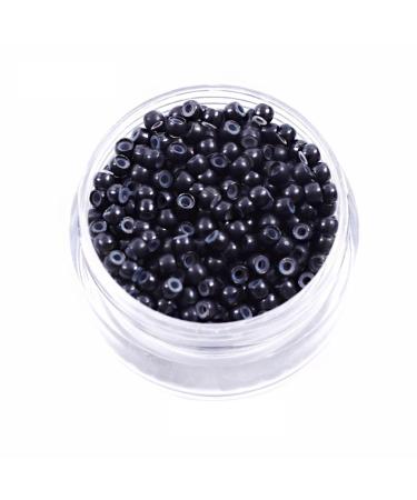 Black Silicone Rings Hair Extension Kit Micro Rings and Beads Hair Extensions Kit Aluminum Rings Silicone Lined Beads