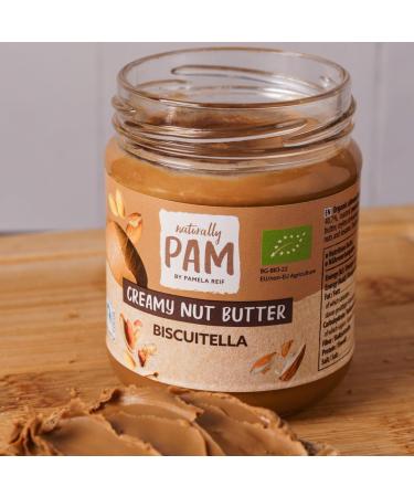Naturally Pam Creamy Nut Butter | Organic Almond Peanut Puree | Biscuitella 6x150g | Healthy Snack | Buy Online Worldwide - Buy Online on GoSupps.com
