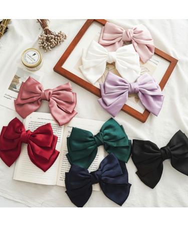 scicent Big Bow Hair Clips Hair Bows for Women Soft Silky Satin Hair Clips French Barrette Simple Bowknot Hairpin Solid Color Hair Fastener Accessories for Women Girls - 28115 - Buy Online on GoSupps.com