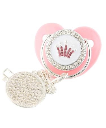 Luxury Cartoon Crown Heart Shape Baby Pacifier | Rhinestone Bling Soother for Infants | Perfect Baby Shower Gift - Buy Online on GoSupps.com