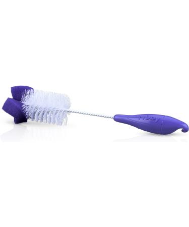 Nuby 2-Pack Bottle and Nipple Brush with Sponge Tip - Fuchsia/Purple (2 Count) - Buy Online on GoSupps.com