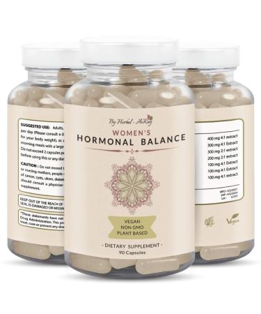 Hormone Balance for Women  Natural Female Energy & Mood Enhancement Pills  Hot Flashes Menopause Relief Supplement with Vitex Chasteberry Dong Quai Maca Root Powder Ginseng  90 Veggie Capsules