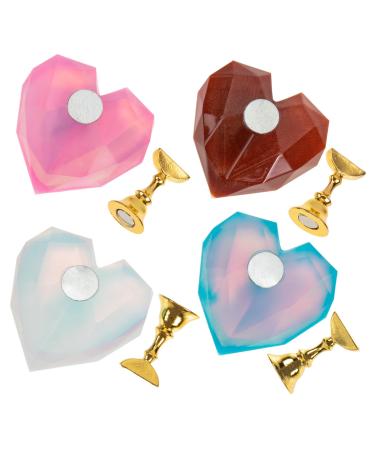 FRCOLOR 4 Sets nail holder magnetic mount magnetic tools magnetic base Nail Art Practice Stand Nail Art Stand nail stand nail tools nail palette Nail Tip Holders lotus resin Manicure tools