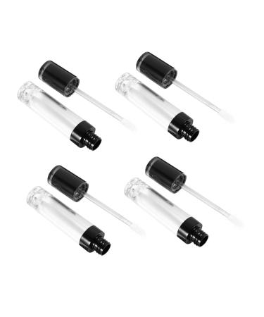 Mobestech 4 pi ces Tubes Vides pour Gloss L vres Contenants Cosm tiques Portables Plastique Noir Recharge DIY pour Maquillage et Voyage