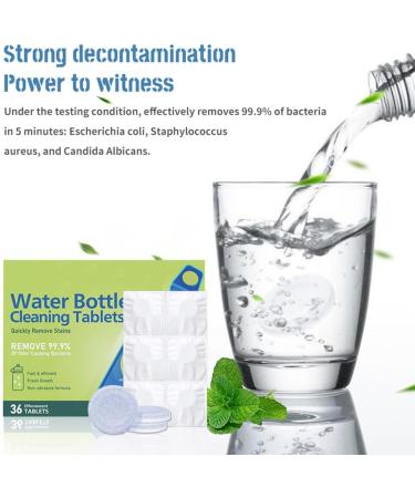 36pcs Water Bottle Cleaning Tablets Cleansing Tablets for Plastics and Glass Drinking Containers Removes Tough Stains and Odors Individual Packaging(size:36pcs) - Buy Online on GoSupps.com