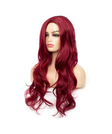 Baruisi Wine Red Long Wavy Wig for Women - Heat Resistant Synthetic Fiber Cosplay Wig - Buy Online on GoSupps.com