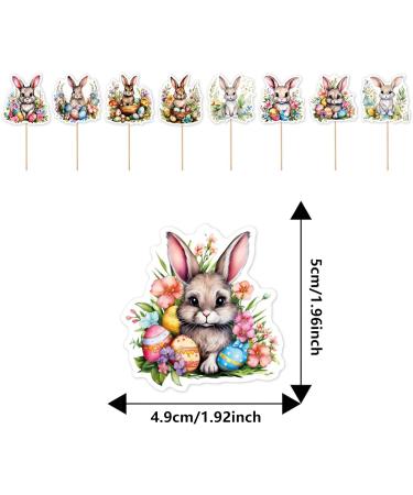 Stand Up Easter Cake Toppers - Easter Bunny Cupcake Toppers Wafer Rice Paper Cake Toppers Decoration for Easter and Birthday Neecs - Buy Online on GoSupps.com