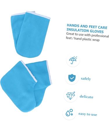 Happyyami Kit Soins Paraffine Mains et Pieds Taille Unique Moufles et Chaussettes Chauffants Coton Bleu Fonc pour Hydratation Optimale Spa Maison - Buy Online on GoSupps.com