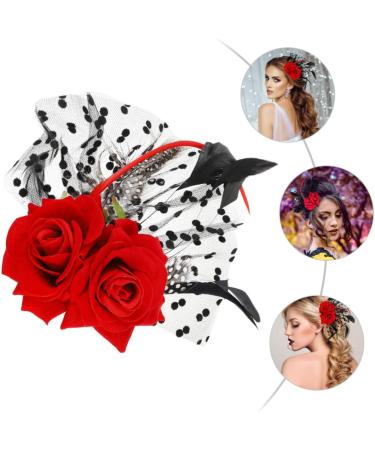 FRCOLOR banquet earphone dress hairpin hair accessories scarf bride baffle hat Korean version fascinator tea party headpiece rose hair clip day of the dead hairaccessories - Buy Online on GoSupps.com