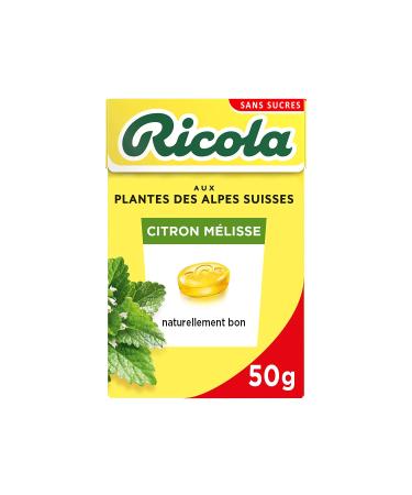 Ricola - Swiss Plant Sweets - Lemon Lemon Balm Fragrance - Refreshing - Sugar Free - 50g Box