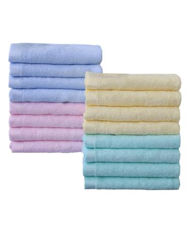 Baymonkay Luxury Washcloths  Face Towels  and Hand Towels - 16-Piece Set - Ultra Soft and Absorbent Fingertip Towels - Multicolor - 11.5'' x 11.5''