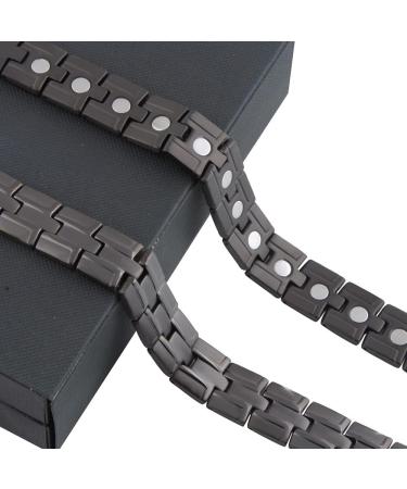 Men's Magnetic Therapy Bracelet - Strong Black Magnetic Band | Perfect Father's Day Gift - Buy Online on GoSupps.com