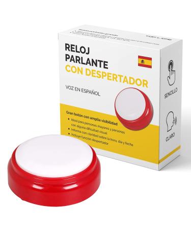 Spanish Talking Clock - Reloj Parlante con Voz en Espaol - Telling Time in Spanish for The Visually Impaired, Blind, Elderly, Alzheimer's - Speaking Clock