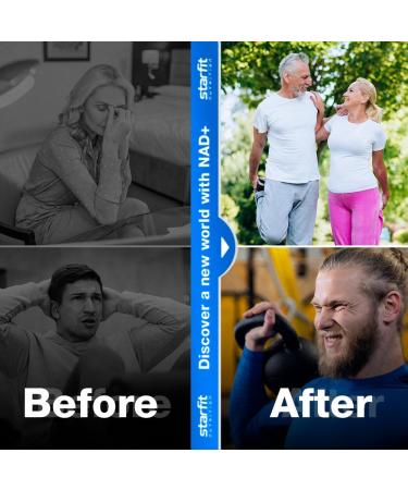 STARFIT - Nicotinamide D-Riboside Booster NAD+ Energy & Focus Supplement Anti-Aging Cellular Support 90 Capsules 90 Count (Pack of 1) - Buy Online on GoSupps.com