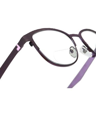 Bifocal Reading Glasses Women Blue Light Blocking Reader 2.5x - Purple & Black - Buy Online on GoSupps.com