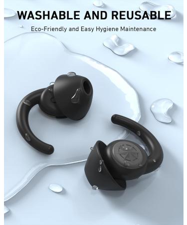 Silicone Ear Plugs for Sleep - 2 Pairs Noise Reducing NRR -33dB, Reusable Soft Night Earplugs for Sleeping, Snoring Blocking, Side Sleepers - Black - Buy Online on GoSupps.com