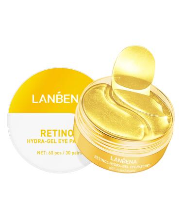 LANBENA Under Eye Patches (30 Pairs) - Gold Under Eye Mask Retinol & Collagen, Under Eye Mask for Face Care, Eye Masks for Dark Circles and Puffiness, Under Eye Masks for Beauty & Personal Care yellow - Buy Online on GoSupps.com