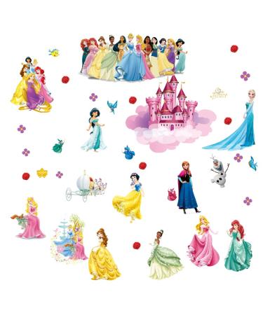 3D New Princess Wall Stickers Girls Wall Decal Self-Adhesive Wall Sticker for Girls Room Bedroom Living Room Art Home Decor Size:(40X60cm) X01