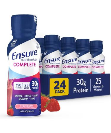Ensure COMPLETE Nutrition Shake with 30g Protein Immune Health Nutrients Chocolate and Strawberry Flavors Packs of 24 (10 fl oz) - Buy Online on GoSupps.com