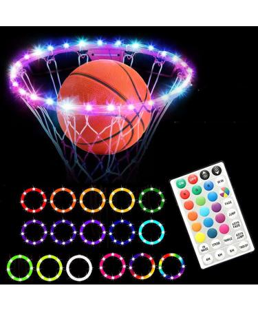 Led Basketball Hoop Light, Remote Control Basketball Rim Light with 16 Colors 7 Flashing Mode, Light Up Rim for Kids Teenagers Adults, Suitable for Basketball Game and Training at Night