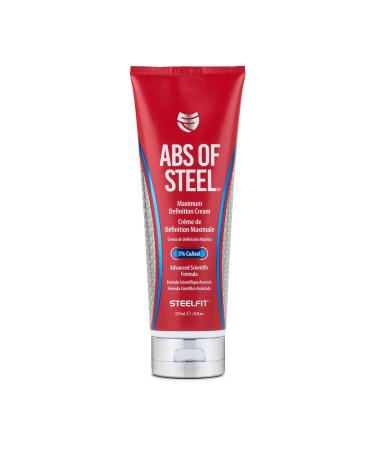 SteelFit Abs of Steel - Maximum Definition Cream - 5% CoAxel - Topical Cream - Workout Enhancer - Skin Firming  Toning  Definition - Fat Loss - Clinically Dosed Ingredient - Unisex - 8 fl. oz. (237ml)