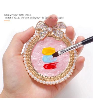 wemee 2Pcs Resin Nail Art Palette Bow Decorated with Rhinestones Nail Art Display Board - Buy Online on GoSupps.com