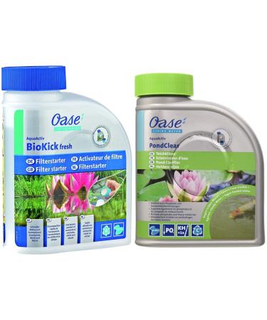 Oase 43145 Aquaactiv Biocick Fresh 500 ml for 10 000 L - filter bacteria Starter bacteria for pond fish pond garden pond swimming pond & water clarifier aquaactiv pondclear 500 ml 500 ml bundle with water explaner