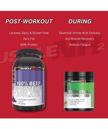 MuscleNH2 Clear Isolate Blue Raspberry Beef Protein Powder - 900g (30 Servings) | 90% High Protein, Low Fat, Dairy, Gluten & Soy Free - Buy Online on GoSupps.com