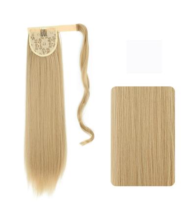 Hair Chignon 22-32 Inch Synthetic Long Straight Ponytail Headband Ponytail Wig Wrap Hair Clip Extensions Ponytail Bun for Women Messy Bun Hair Piece (Color : 18 Size : 32inches)