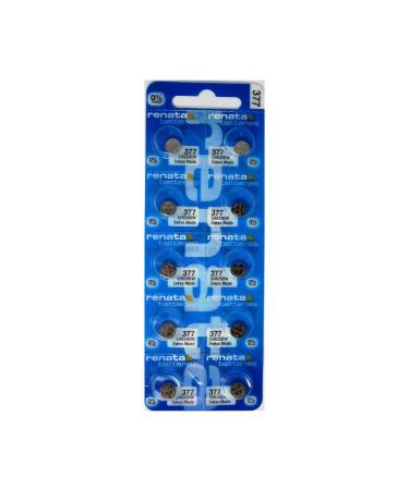 Renata 377 SR626SW Batteries - 1.55V Silver Oxide 377 Watch Battery (10 Count) 10 Count (Pack of 1)