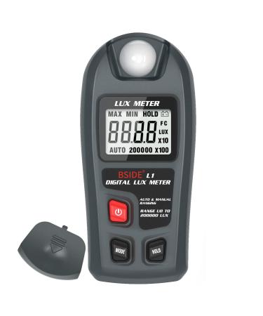 BSIDE Digital Light Meter Lux Tester Illuminance Luxmeter, 0-200,000 Lux Portable Environment Luminometer Photometer for Garden Film Indoor Classroom Plants LED Grow Light Photography