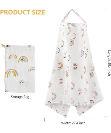 Rainbow Muslin Nursing Cover for Breastfeeding - Soft, Breathable, and Stylish Cover for Outdoor Feeding - Ideal for Mum and Baby - Buy Online on GoSupps.com