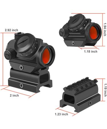 Feyachi RDS-22 2MOA Micro Red Dot Sight with 0.83 Riser Mount - Compact Scope for Absolute Co-Witness - Buy Online on GoSupps.com