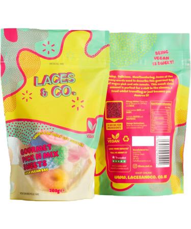 Laces & Co Gourmet Vegan Pick and Mix Sweets Super Vegan Bag Snack Size 205g
