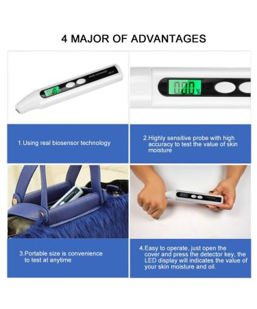 Sonew Digital Skin Detector - Portable Facial Oil Analyzer & Skin Care Tester with LCD Display for Healthy Skin - Buy Online on GoSupps.com