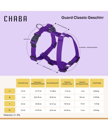 CHABA Adjustable Dog Harness for Large Dogs - Anti-Choking & Control - Lightweight Step-In Design - Perfect for Running - XL Violet - Buy Online on GoSupps.com
