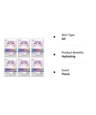 Epielle Mermaid Character Skincare Sheet Masks - Animal Spa Mask for All Skin Types | Spa Gifts for Women & Kids | Birthday Party, Girls Night, Slumber party, Stocking Stuffers - 6 Count - Buy Online on GoSupps.com