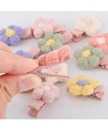 12PCS Plush Flower Baby Hair Clips - Cute Hair Accessories for Girls - Buy Online on GoSupps.com