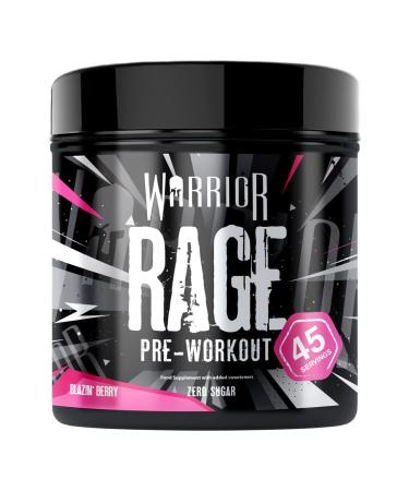 Warrior Supplements RAGE Pre Workout Powder Blazin 392g WARG04502 Blazin' Berry Blazin' Berry 45 Servings (Pack of 1)