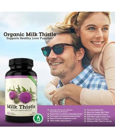 SassySenior 500 mg Milk Thistle Supplement for Liver Health Support-Detox & Cleanse Formula 60 Capsules Natural Herbal Support for Digestive Wellness and Liver Care. (Packaging May Vary). - Buy Online on GoSupps.com