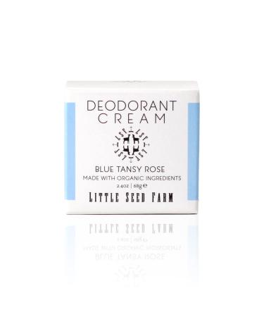 Little Seed Farm All Natural Deodorant Cream  Aluminum Free Deodorant for Women or Men  2.4 Ounce - Blue Tansy Rose
