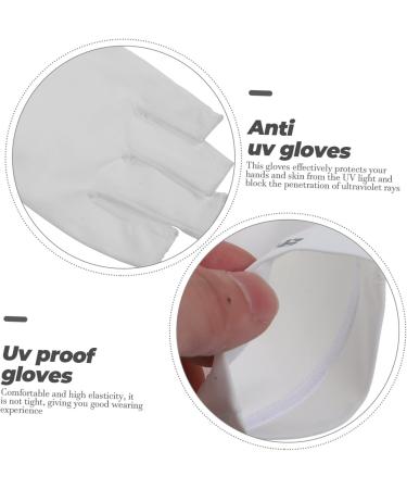 Mikinona 1 Pair UV Gloves Gel Nail Gloves Half Finger Gloves Outdoor Gloves Nail Art Skin Care Supply Summer Beach Gloves Womens Gloves UV Hand Protection Shield White LED Women's Fabric - Buy Online on GoSupps.com