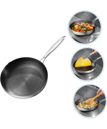 Zerodeko Work on Pans Non Stick Fry Pan Non Stick Cooking Utensils Wok Griddle Pan Flat Skillet Kitchen Supply Kitchen Utensil Frying Pan Full Screen Kitchen Supplies 26c Stainless Steel - Buy Online on GoSupps.com