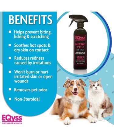 Eqyss Micro-Tek Pet Spray 16oz - Relief for Pets with Skin Problems, Stops Itching, Scratching, and Odor - Buy Online on GoSupps.com