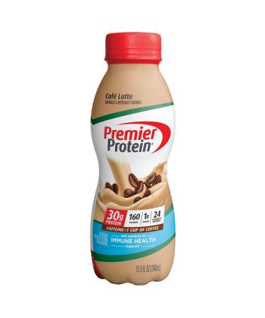 Premier Protein Shake Caf Latte 30g Protein 1g Sugar 24 Vitamins & Minerals Nutrients to Support Immune Health 11.5 fl oz