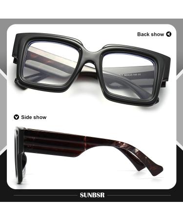 Buy Oversized Square Glasses for Men & Women | Fashion Blue Light Blocking Eyewear - 48mm Big Frame - Buy Online on GoSupps.com